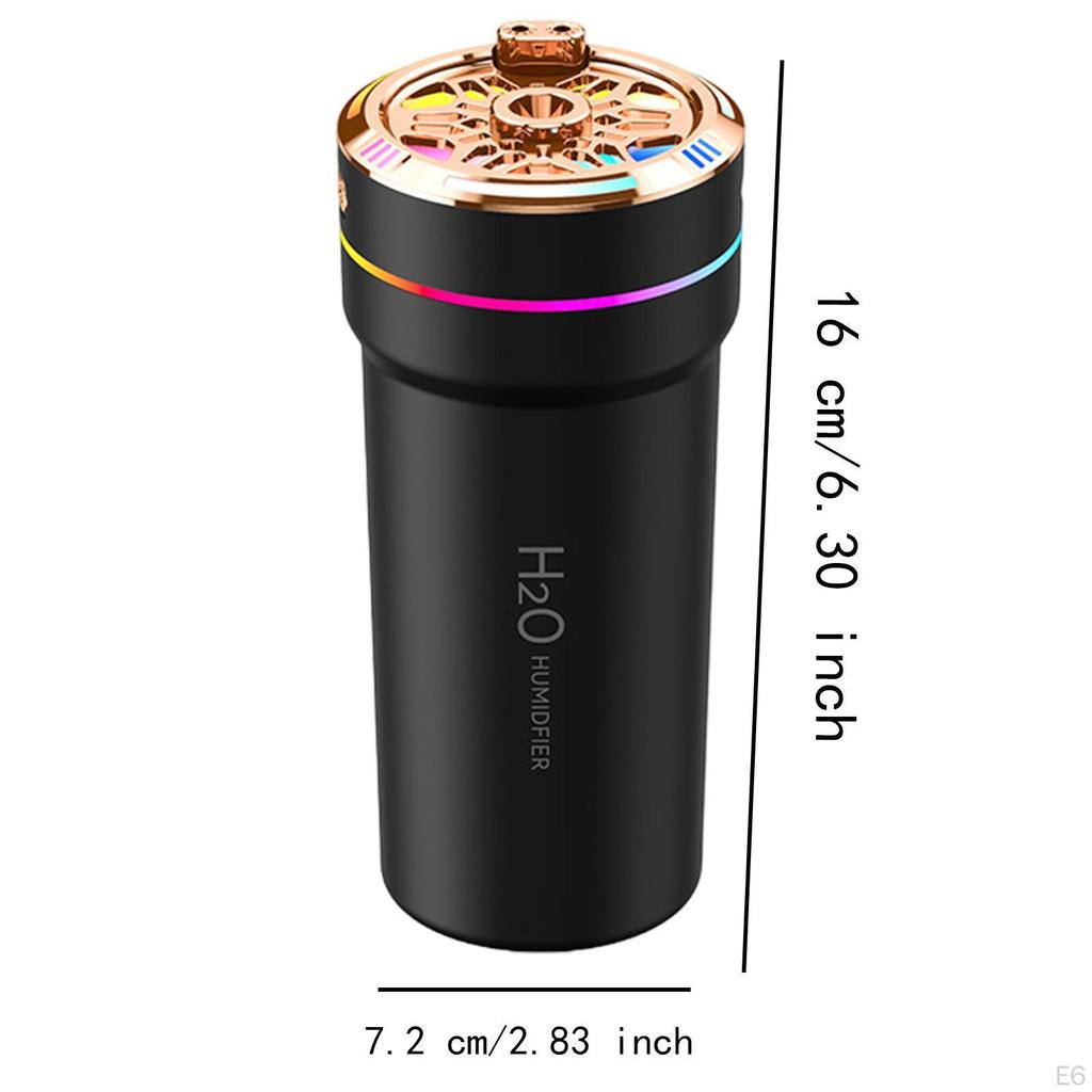 Difuzor de ulei esențial pentru mașină, umidificator, reîncărcabil USB, 300 ml cu lumini colorate