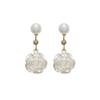 Rose Earrings Natural Freshwater Pearl Earrings 18K Korean Version Small Fresh and Sweet Flower Stud Earrings Ins Women 2026