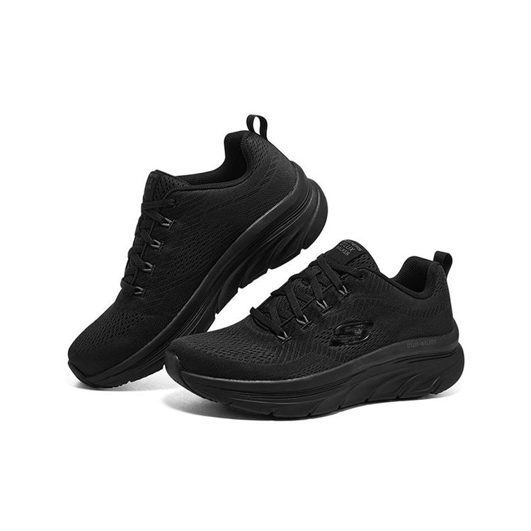 Skechers Dlux Walker Fabric Sport Comfort Low Top Casual Shoes Men Sneakers Black 232364-BBK