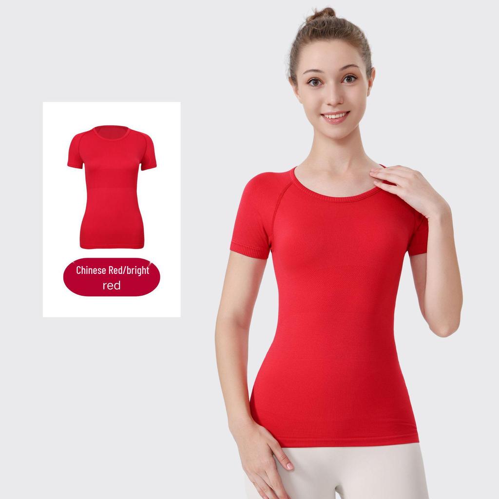 LU3.0 Women's Quick-Dry Short Sleeve Yoga Top for Fitness and Running