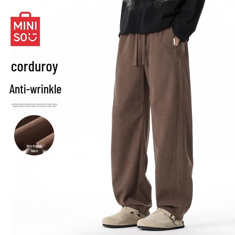MINISO Men's American Style Corduroy Straight-Leg Casual Pants