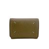 SA3UI0010 Compact Wallet 4 Stitches Leather Tri-fold Wallet Beige Leather Used