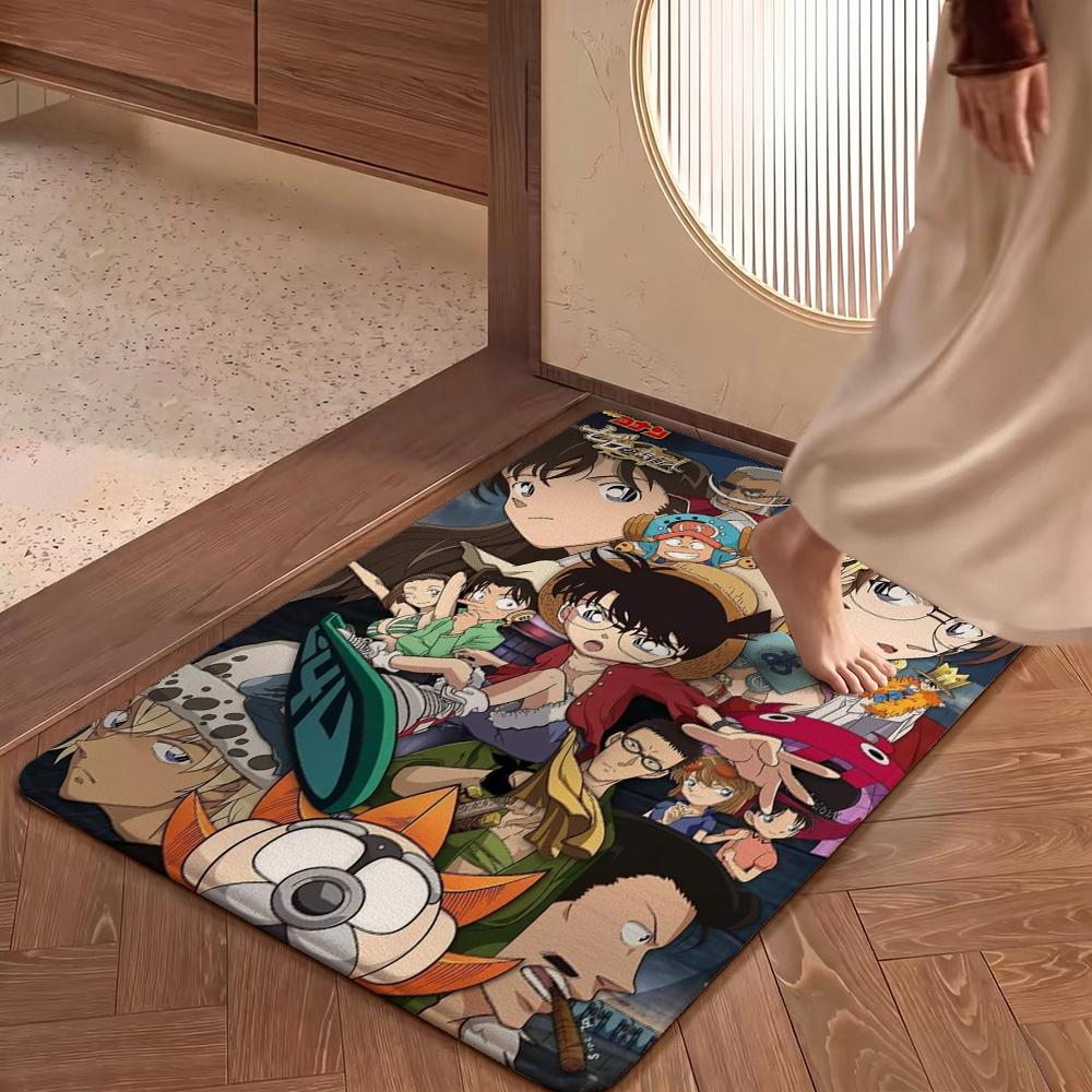 Detective Conan Anime Adventure Patterned Rug Absorbent Nonslip Carpet For Study Reading Area Home Party Decor Christmas Gift