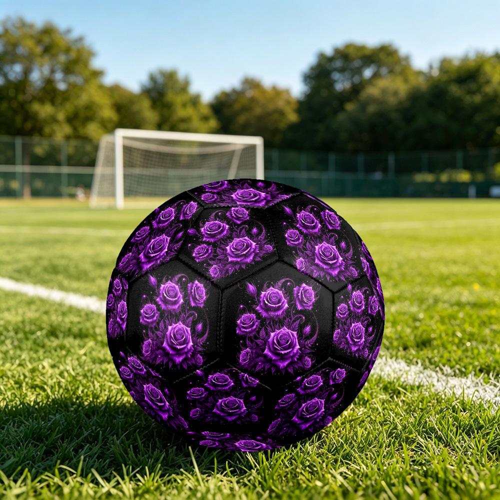 1 Stück Lila Rose Fantasy Größe 5 Fußball Professionelles Spiel Training Fußball Indoor & Outdoor Sportball Leicht Haltbar m6558