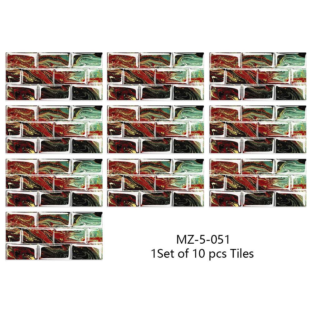 10ks 15cmX30cm DIY mramorové samolepky na zeď Imitace cihla Dekorace do ložnice Vodotěsná samolepicí tapeta na dlaždice Dekor do kuchyně