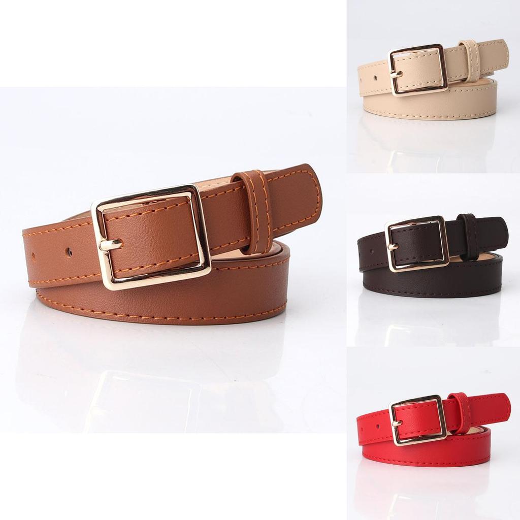Fashion Womens Pu Belt With Metal Buckle For Casual Office Wear