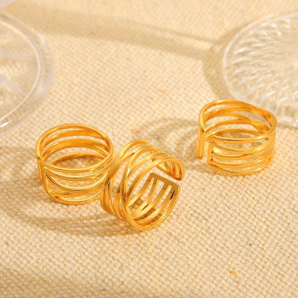 18K Gold-Plated Stainless Steel Open Ring – Stylish, Durable, and Versatile