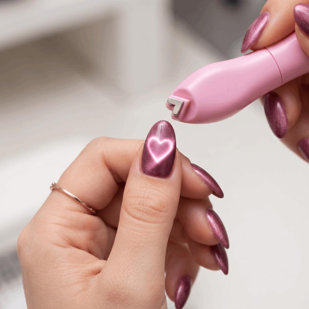 Heart & Round Shapes Heart Shape Nail Magnet 3-In-1 Nail Magnet Gel Polish Effect