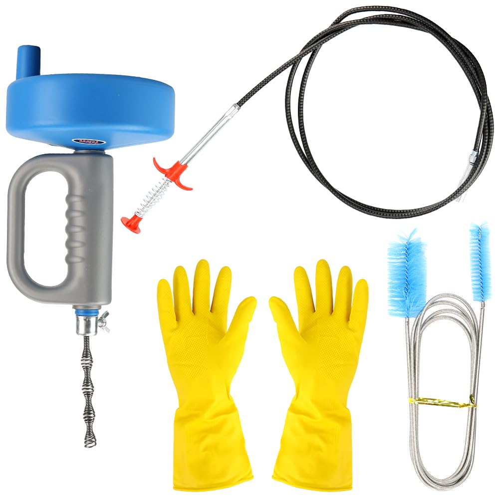 

Drain Clog Removal Set, Rotating Pipe Cleaner, Great for Deep Cleaning, Self-Maintenance, Bathroom, Toilet