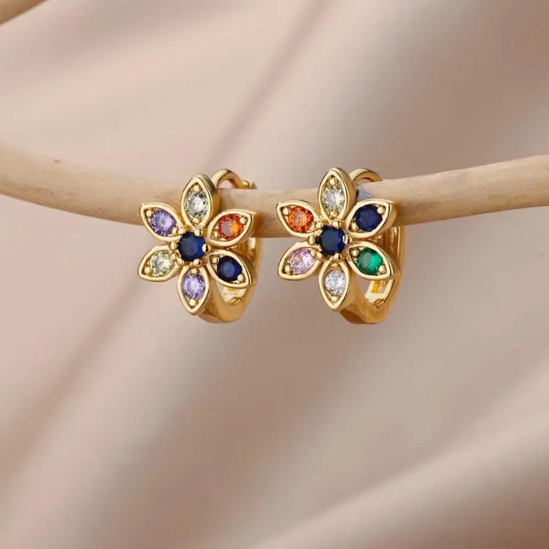 Stainless Steel Star Earings For Women 2024 Trend New In Luxury Gold Color Hoop Earrings Ear Jewelry Gift Pendientes Mujer