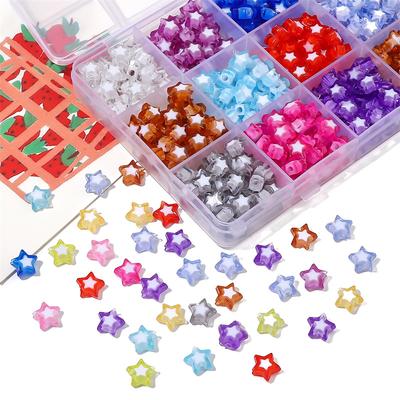 Handmade Bracelet Beads Acrylic Two-color Beads Pentagram Loose Beads Hand Beaded Beads Necklace Handmade Diy Beaded Necklace Jewelry Accessories