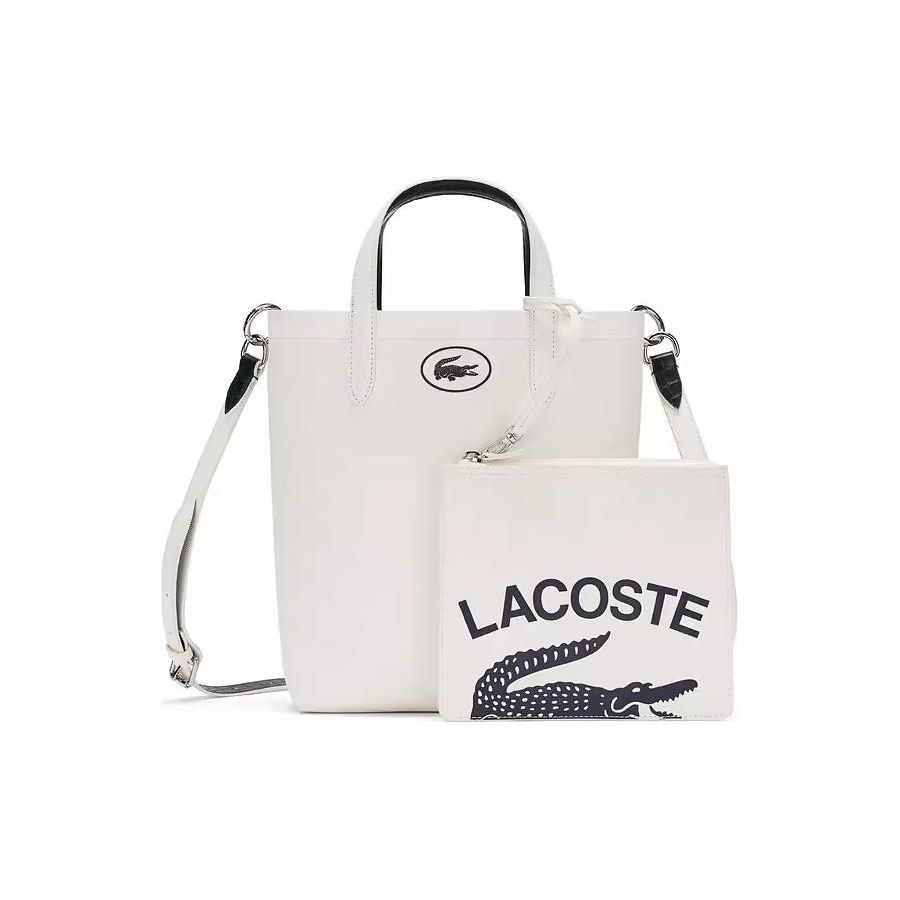 Lacoste Fashion Color Block Reversible PVC Crossbody Tote Bag Medium Women bags White Dark-Green NF4539ASN32 White Dark Green 24570₽