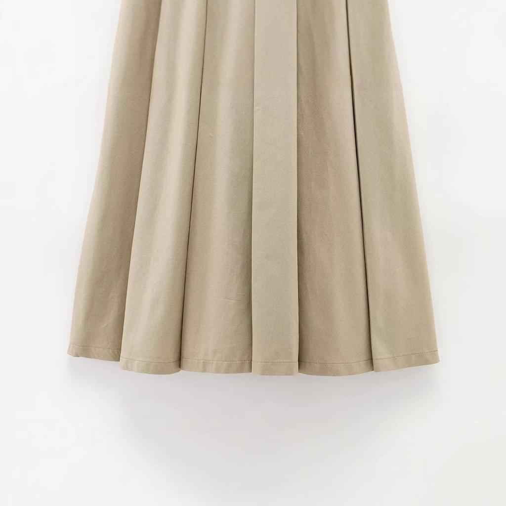 Spring 2025 Women's European & American Style Padded Shoulder Patchwork Dress