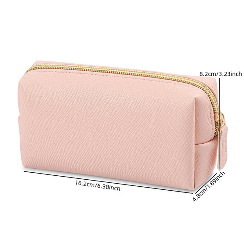 

Portable Travel Zipper Cosmetic Pouch Water Resistant PU Leather Makeup Toiletry Organizer Bags for Women S