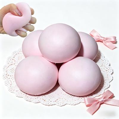 Soft Pink Bread Squeeze Squishy Toy Super Fake Food Mantou Slow Rising Stress Squeeze Anti Stress Fidget Decompression Toy