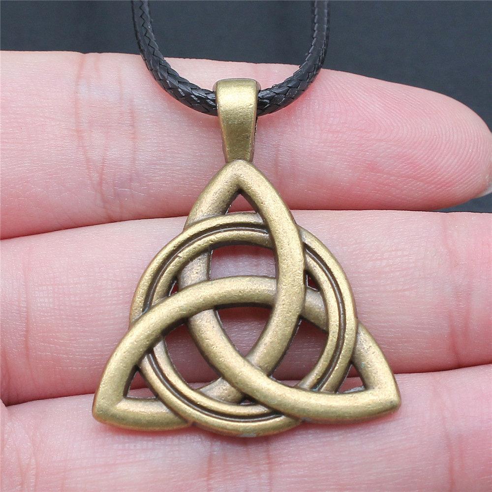 45cm Necklace Leather Chain Big Hexagram Celtic Vintage Jewelry Supplies QN036
