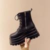 Spice girl style explosion heightening shoes 2025 new models show legs thin thick-soled British style short boots Martin boots high-heeled locomotiv