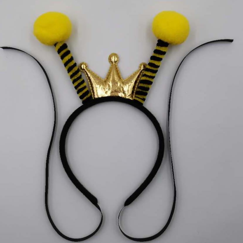 Bee Headband with Fluffy Ball Antennae for Kids & Adults
