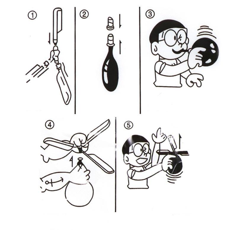 5 Adet Çocuk Outdoor Komik Balon Helikopter Fırlatıcı Seti Balon Ebeveyn-Çocuk Etkileşimli Çocuk Eğitim Oyuncakları Hediye