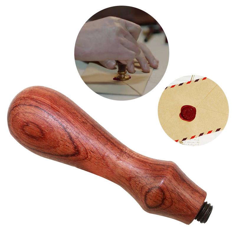 Retro Wax Sealing Stamp Wood Handle Lacquer Seal Wooden Handle DIY Handicraft Roller Stamp Decor Envelope Sealing Handle Tool