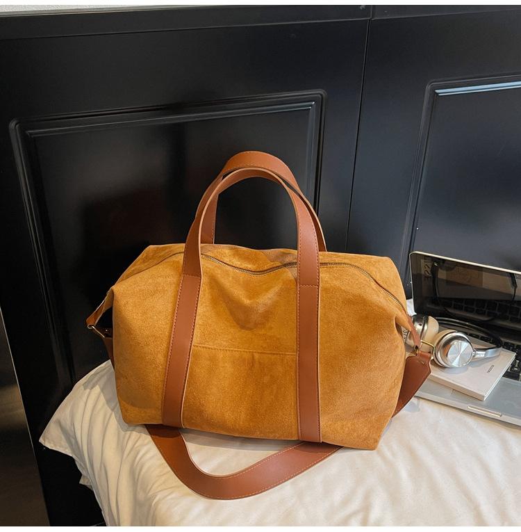 Retro Suede Handheld Big Bag Women's 2025 New High-end Large-capacity Tote Bag Commuter Shoulder Messenger Bag