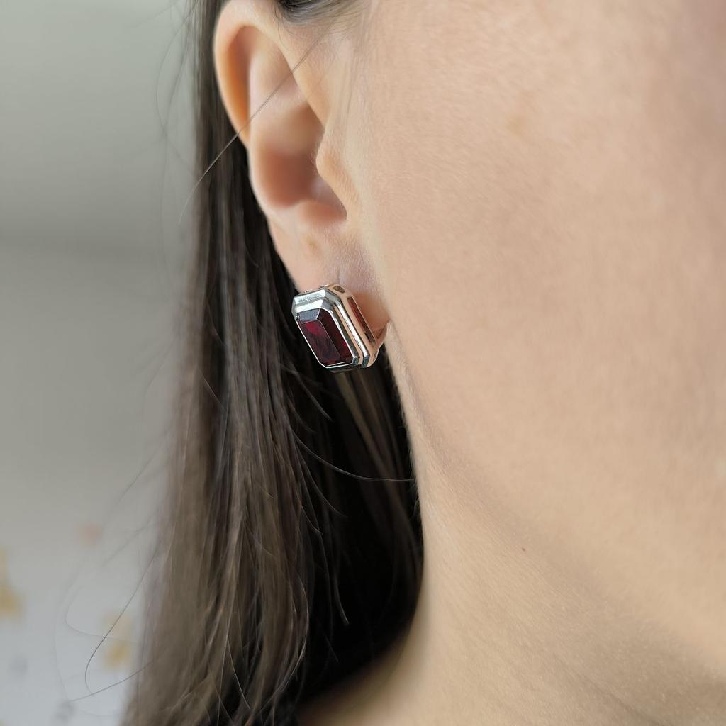 Srebrne kolczyki z naturalnym granatem 5,48ct (2181491)