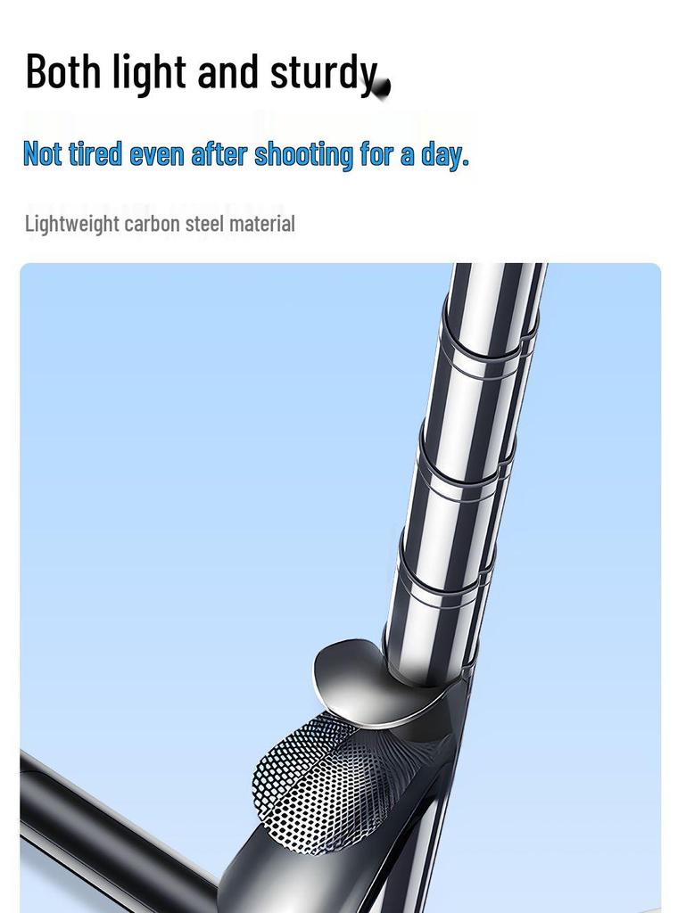 BrightSpot Bluetooth Live Broadcast Phone Holder: Anti-Shake Retractable Selfie Stick with Tripod