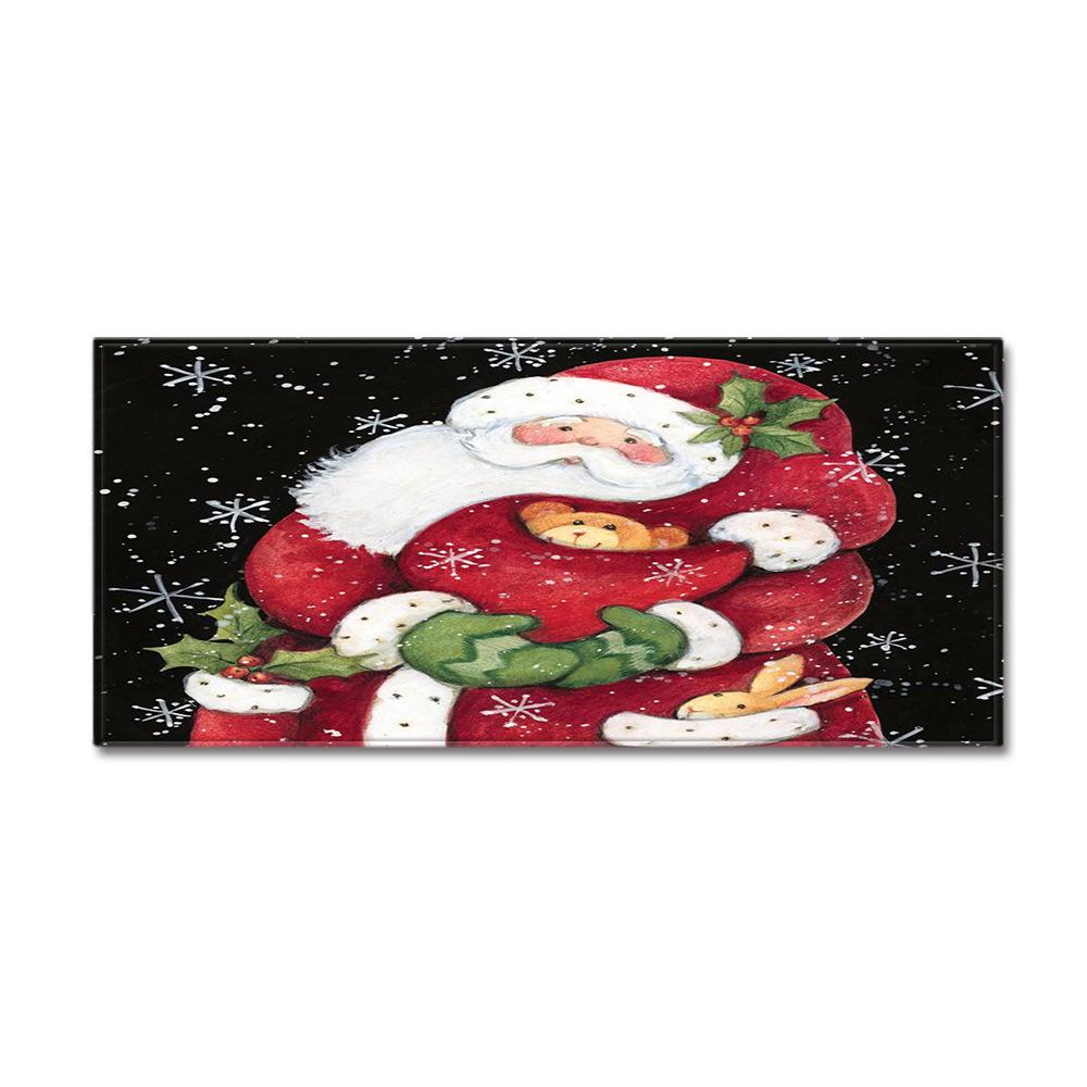 Christmas Household Bathroom Absorbent Non-Slip Mat Living Room Kitchen Sand Carpet Doormat Long Floor Mat