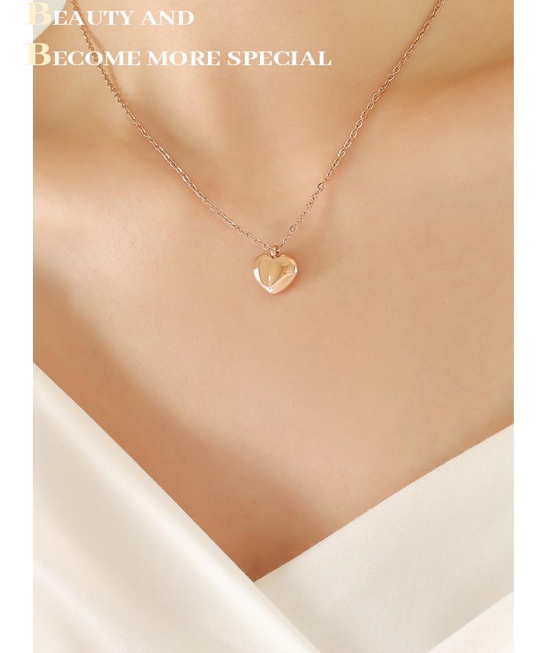 Qiong Yao 18K Gold-Plated Heart Couple Necklace - Trendy Titanium Steel Clavicle Chain P051