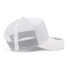 New Era 9Forty A-Frame Trucker Mesh Cap with Metal Flag Logo Patch, White, Tonal Color Patch, Exclusive To ONSPOTZ