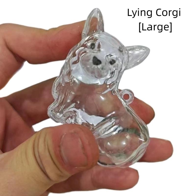 Dog Shape Pet Hair Storage Box Transparent Diy Handmade Pet Hair Keychain Backpack Decor Accessories Souvenir Collection Gift