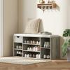 Shoe Storage Bench with Cushion - Grey
