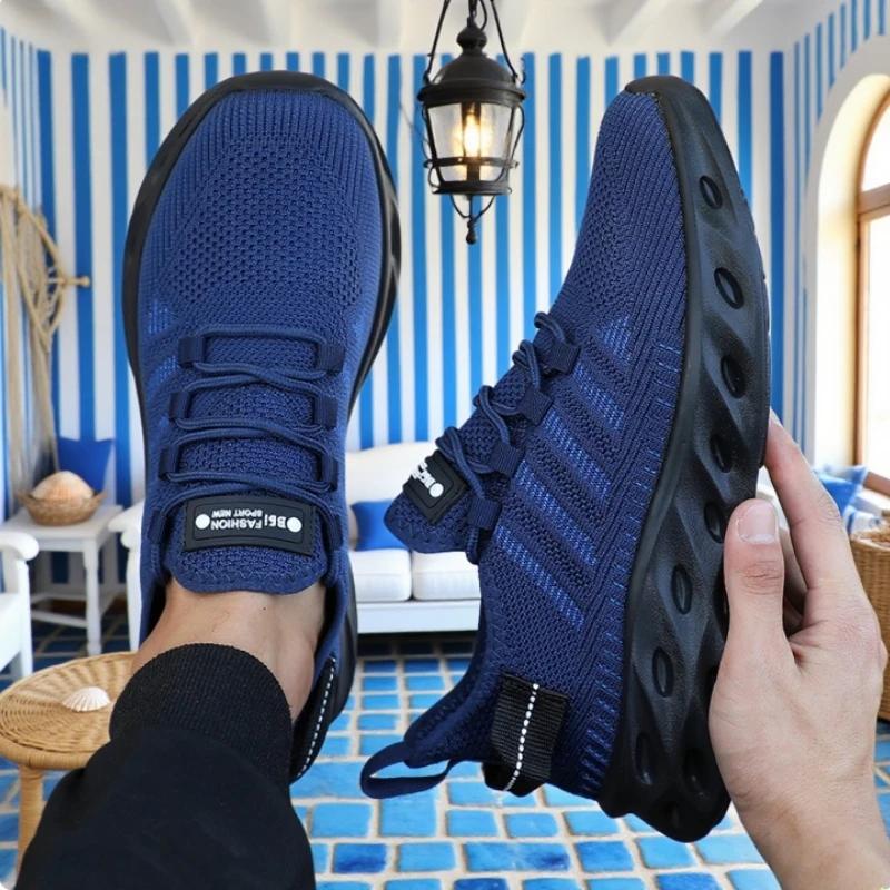 Men'S Trendy Sneakers Lightweight Running Trainers Shock Absorbing Basketball Shoes New Arrival Breathable Mesh Chic Sneakers