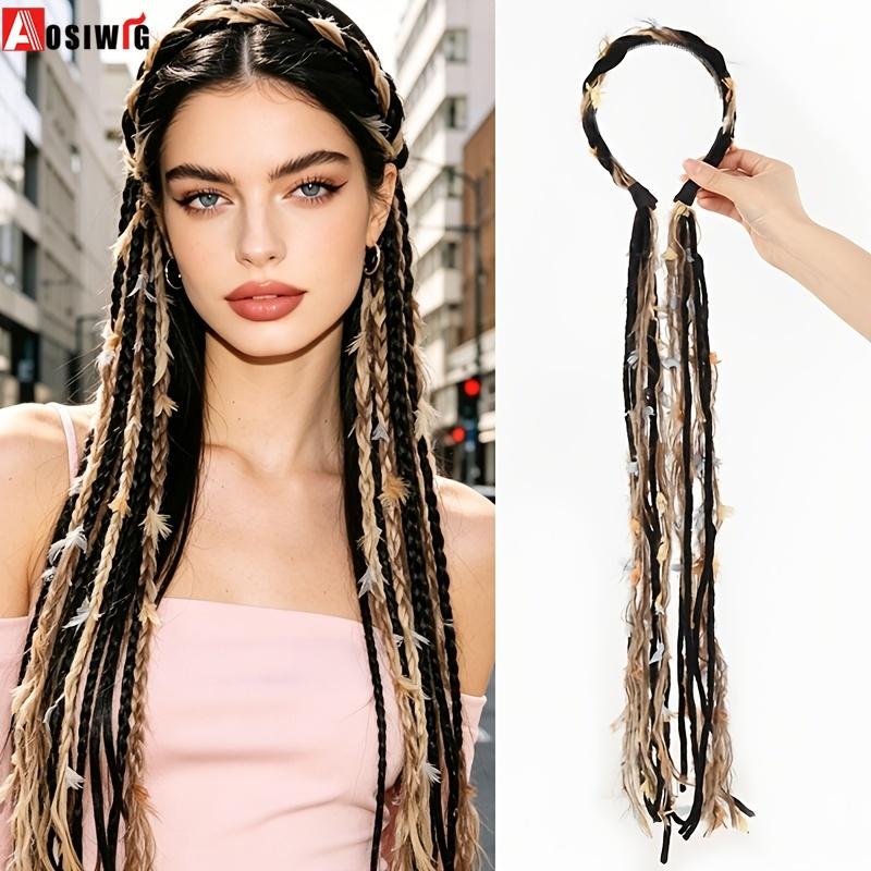 Plüsch Maillard-farbenes Stirnband mit langen Quasten Bohemian Haaraccessoire Geeignet für Damenpartys