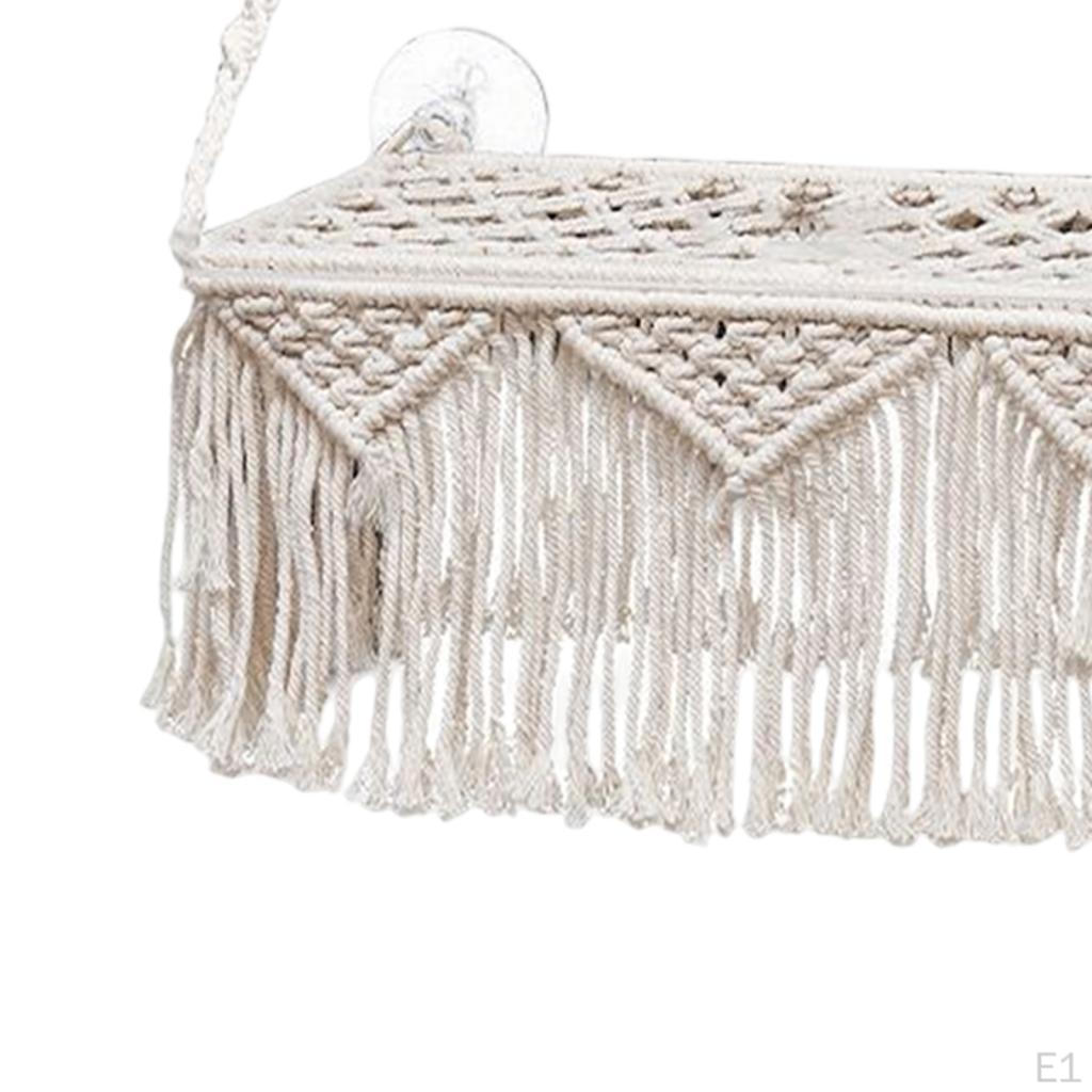 Macrame Cat Hammock Handwoven Tapestry Basket Bohemian Hanging Without Mat Swing Bed for Home