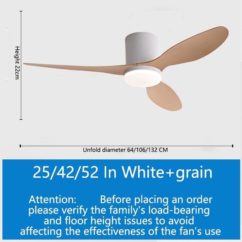 25/42/52in Smart Ceiling Fan Light Stepless Dimming LED Lighting Fan 3 Blades DC Motor Silent Ceiling Fan Lamp