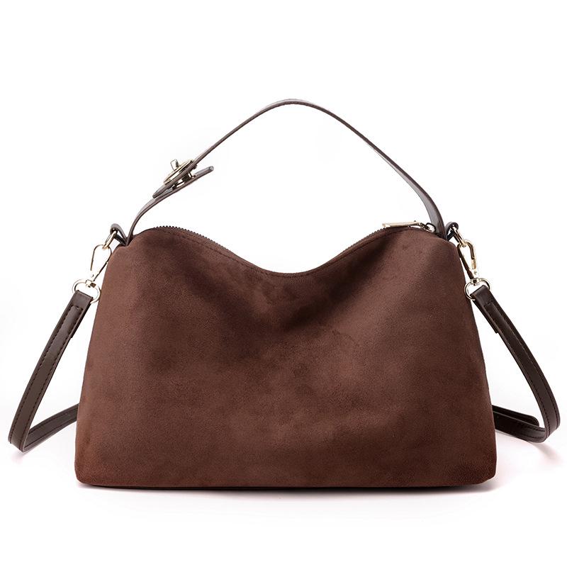 Versatile Suede Pillow Bag - Autumn/Winter 2025 Large Capacity Women's Tote & Crossbody Handbag