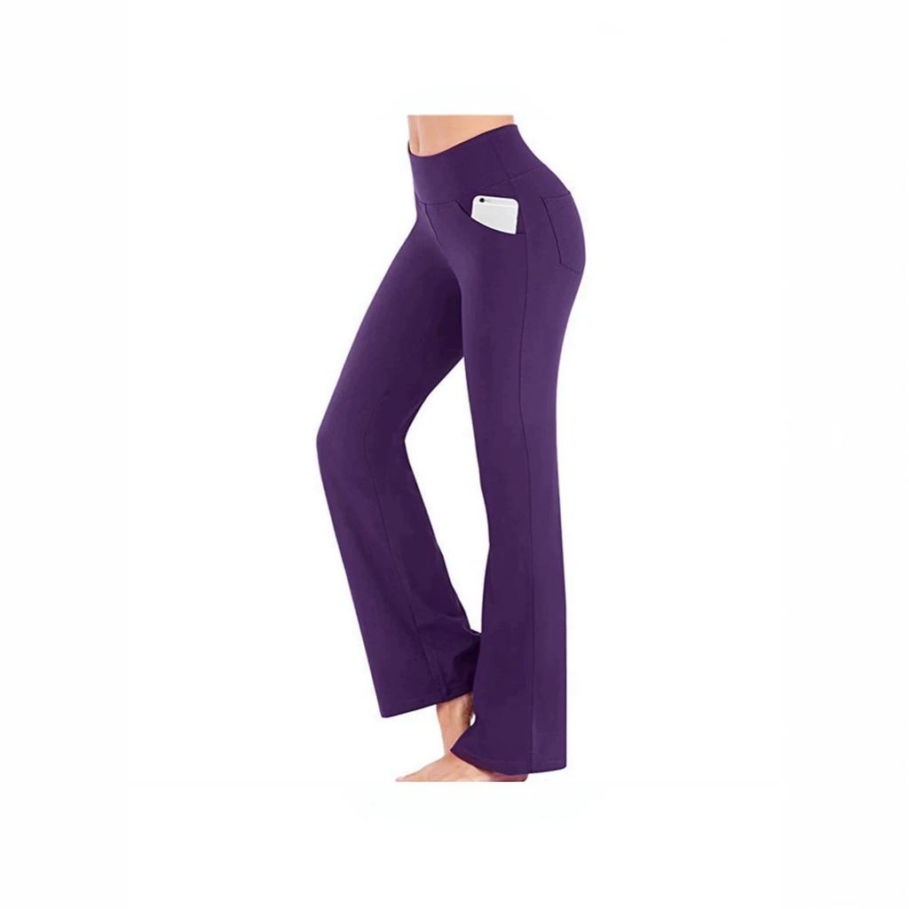 Women's Mid Rise Bootcut Long Yoga Pants Relaxed Fit Casual Sport Wide Leg Trousers