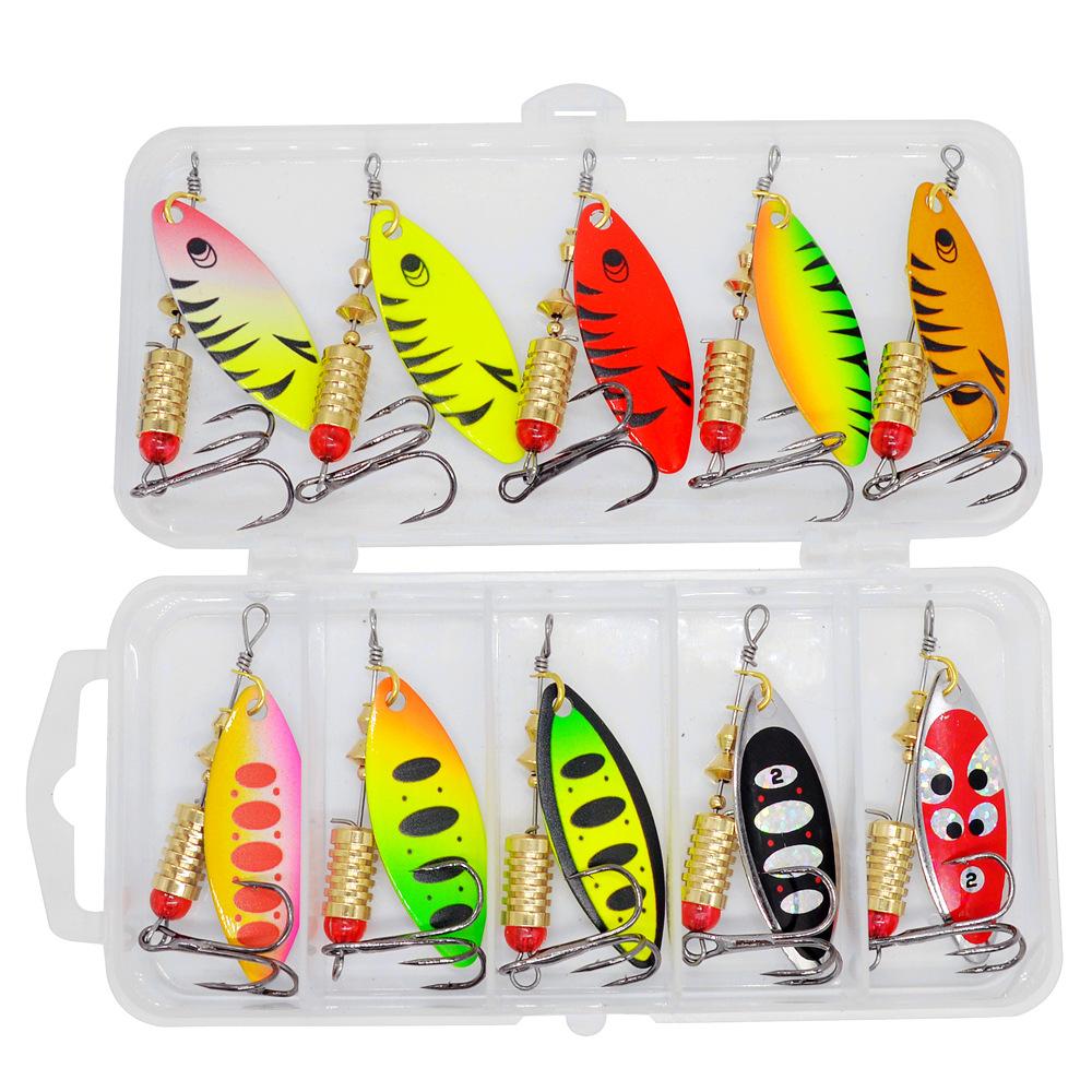 5-10pcsLure spinner with composite swivel7g Willow Leaf Sequin Metal Lure Bait for Trout Fishing