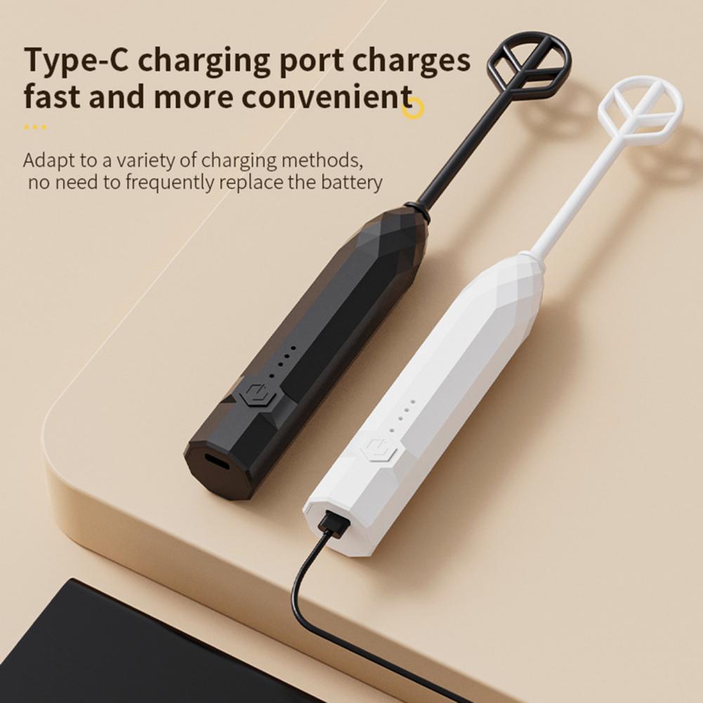 Mini Milk Frother Rechargeable Electric Milk Frother Handheld Stainless Steel Mixer for Coffee Eggs Low Noise Egg Whisk Kitchen
