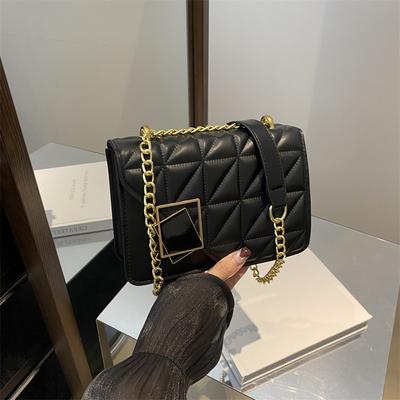 High Value Diamond Chain Small Square Bag Women's 2025 Autumn New Fashion Versatile Niche Design Shoulder Messenger Bag