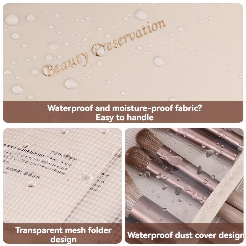 Multi-layer Large-capacity Removable Cosmetic Bag, Imitation Synthetic Synthetic Leather Travel Cosmetic Storage Box, with Brush Storage