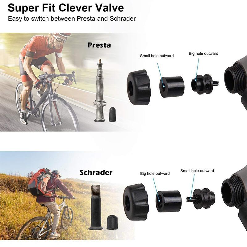 Mini Bike Hand Pump 120PSI With Pressure Gauge, Portable Inflator For MTB Road Bike Ball Toy Tire, Fits Presta & Schrader Valve