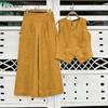 ZANZEA Women Casual V-Neck Sleeveless Solid Color Loose Top Wide Leg Pants Sets