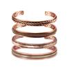 Gedrehter Reinkupfer Magnetarmband Vorteile Verstellbare Manschette Armreifen für Männer Frauen Arthritis Schmerzlinderung Gesundheit Energie Schmuck