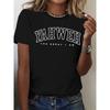 Camiseta Informal de Cuello Redondo para Mujer, Tejido de Poliéster, Manga Corta con Estampado "YAHWEH EL GRANDE YO SOY", Ajuste Cómodo para Todas las Estaciones,