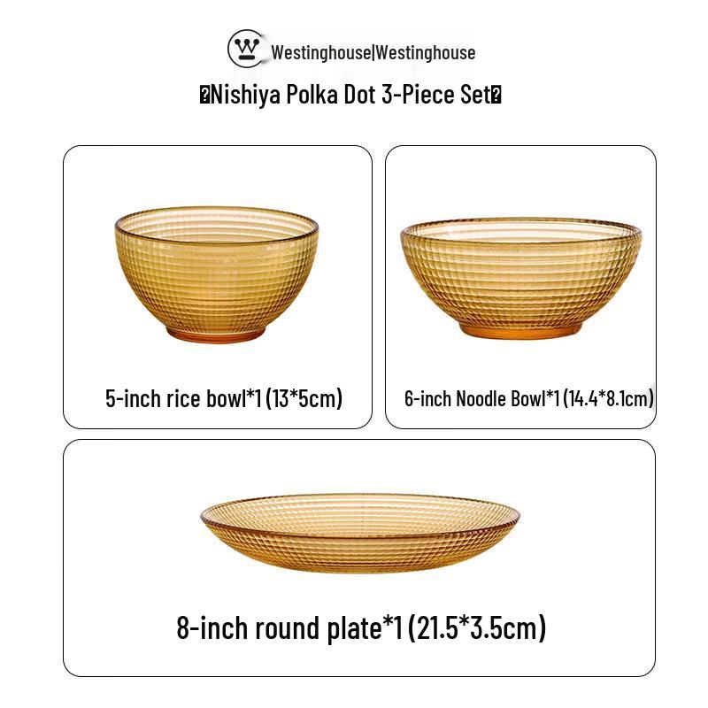 Westinghouse Polka Dot Glass Tableware 6-Piece Set