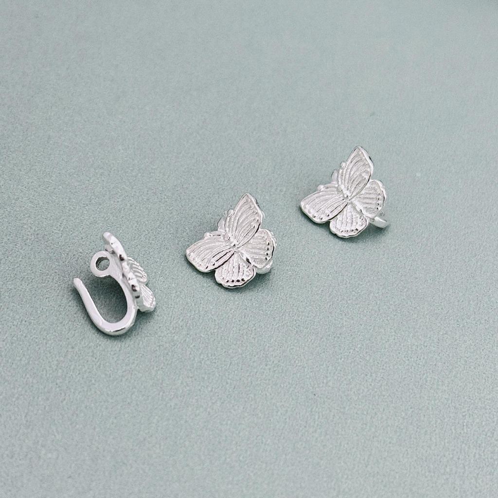 S999 Sterling Silver Butterfly Clasp Pendant - Chinese Style DIY Jewelry Accessory for Bracelets & Necklaces
