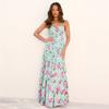 European And American Style New Ladies Summer Hollow Sling Beach Vacation Long Skirt Slimming Dress