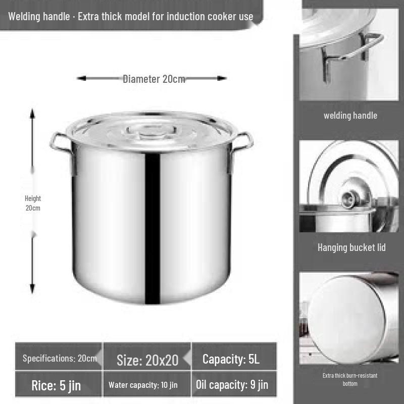 JPHZNB Food-Grade Stainless Steel Stockpot